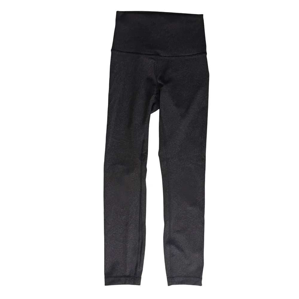 Crunch Black Lululemon Wunder Train High-Rise Crop 23